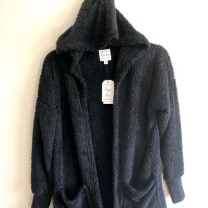 HIPPIE ROSE|ZIPPER HOODIE |BLACK